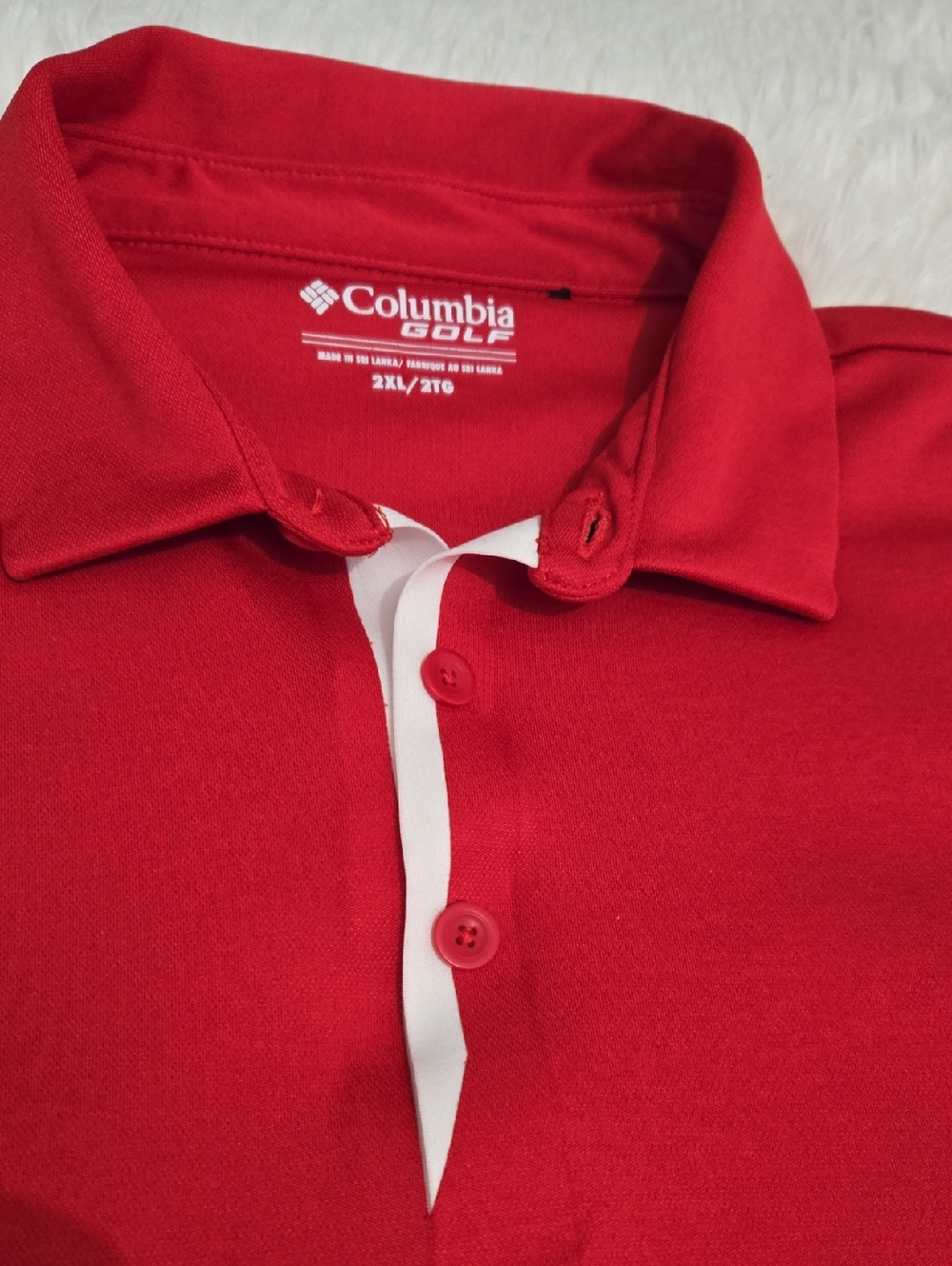 Columbia Mens Bright Red Performance Golf Polo Size 2XL